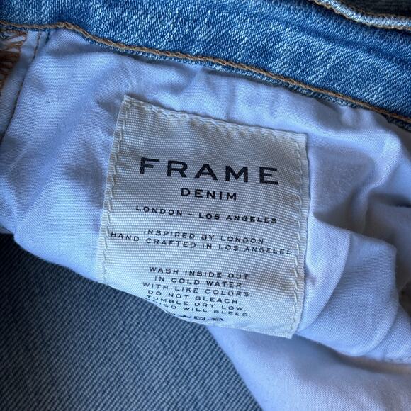 Frame Denim Le Garcon Skinny Jeans Women's 26 Blue Distressed Mid Rise Stretch - Picture 5 of 11